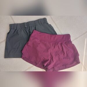 Lot Of Two Avia Women's Black and Purple Athletic Shorts